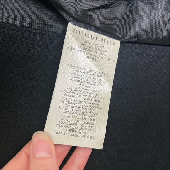 Burberry Brit black wool & cashmere belted coat, size 2 - Picture 5 of 5